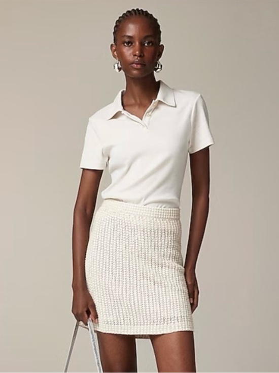 J. Crew Dresses & Skirts - J. CREW Collection Sequin Embellished Pointelle Alpaca-Blend Mini Skirt in Ivory